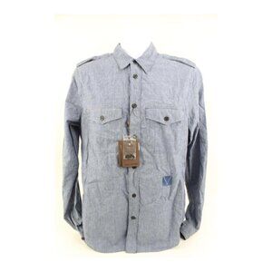 Louis Vuitton Men's XL Blue Denim Gaston V Button Down Shirt 120lv31